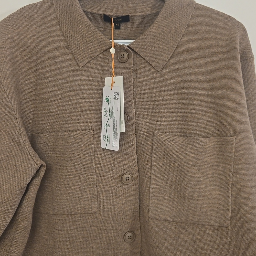 NWT Quince Eco Knit Milano Stitch Oversize Shirt Jacket - Picture 2 of 6